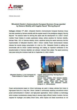 Siemens Award mitsubishi electric